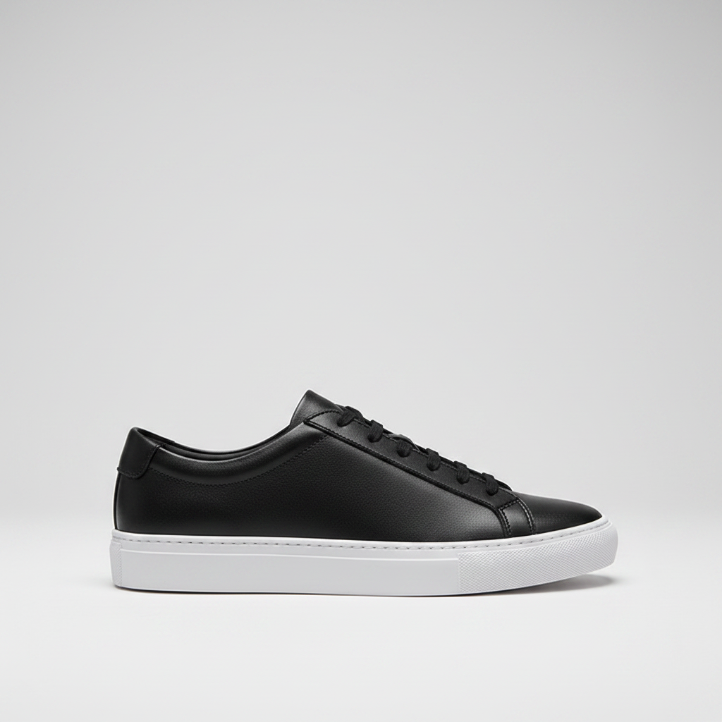 Black Leather Sneaker — Noivin