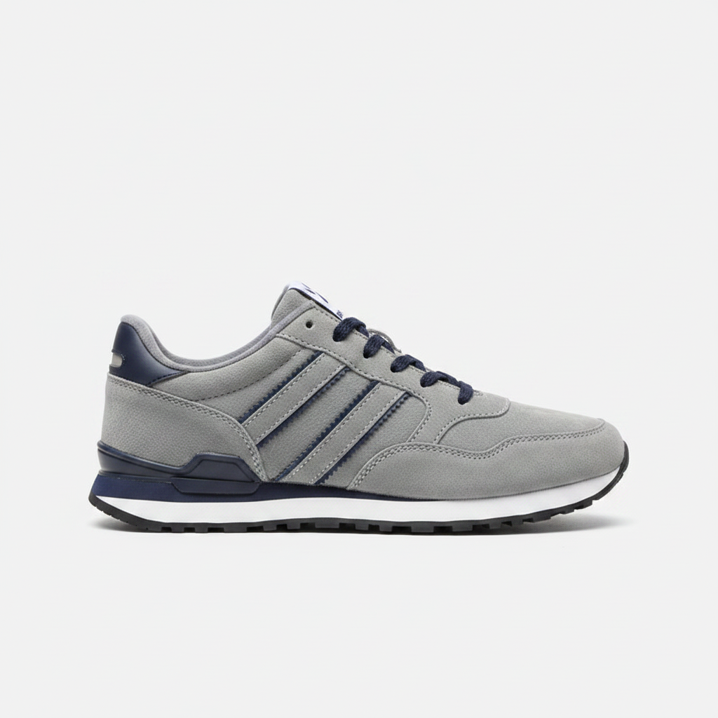 Grey Navy Sneaker – Side Profile