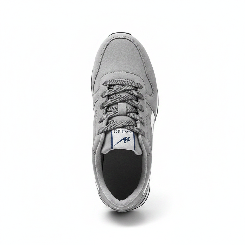 Sneaker grise retro - vue dessus