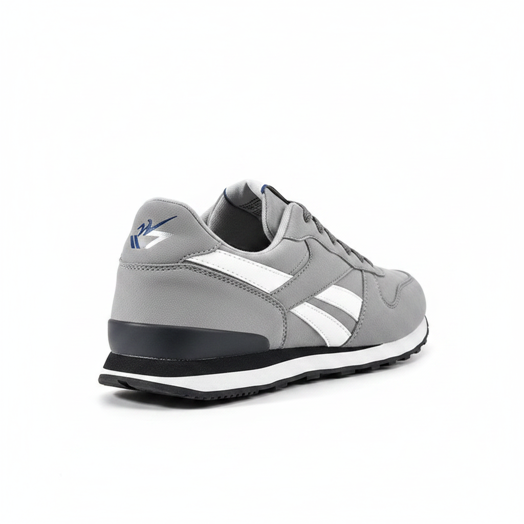 Sneaker grise retro - vue 3/4 arrière gauche