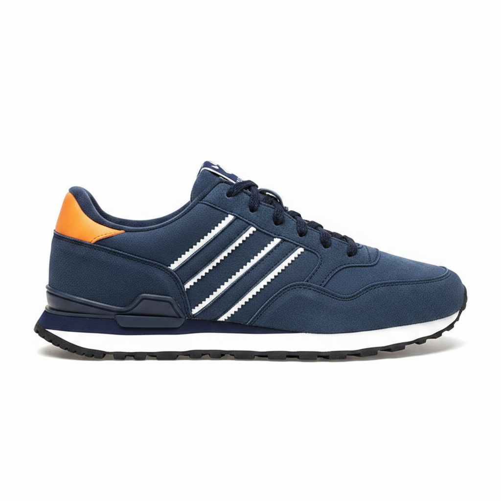 Navy Blue Retro Runner — Side Profile