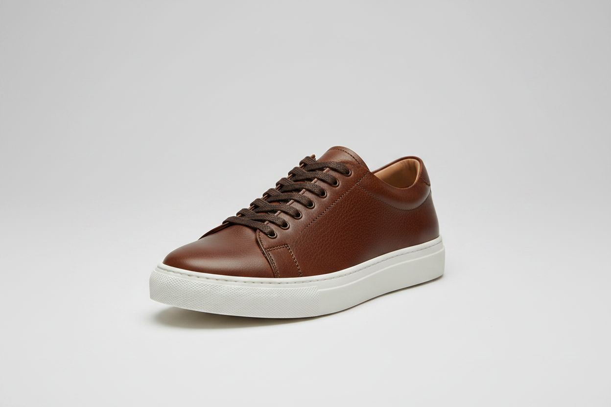 Noivin — Dark Brown Leather, 3/4 Front