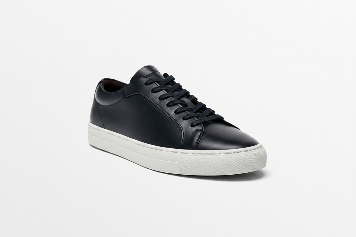Noivin — Navy Leather, 3/4 Front