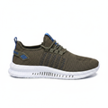 Noivin — Olive Green & Blue Knit Sneaker, Side Profile