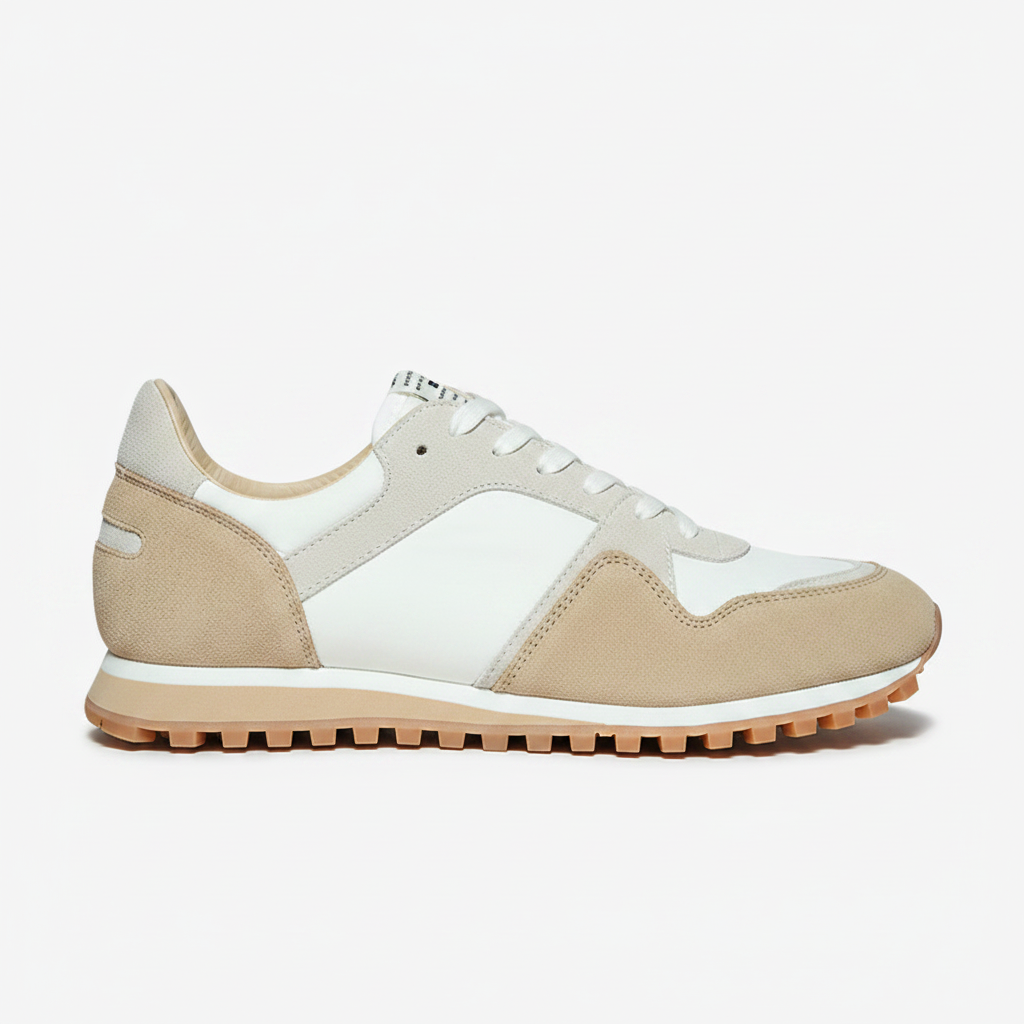 Noivin Sneaker — Beige/White Side Profile