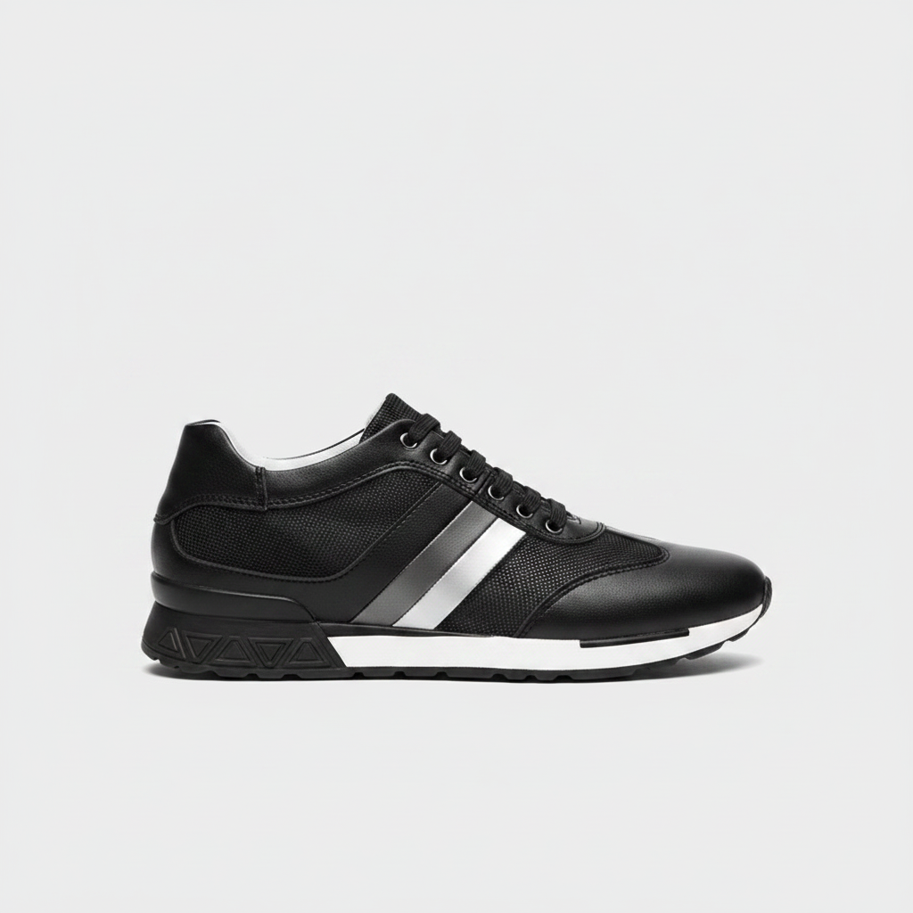 Noivin — Sneaker Noir/Blanc, profil latéral studio