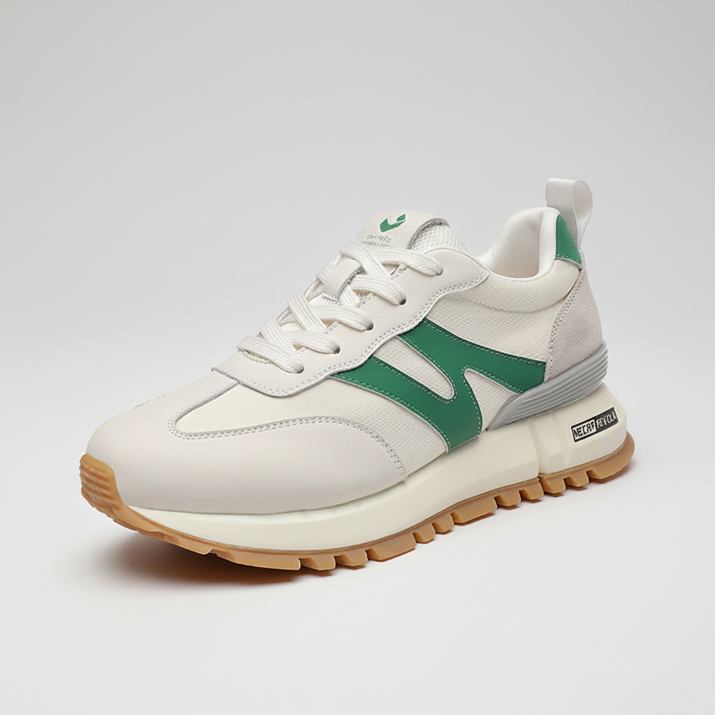 Noivin — White/Green 3/4 Front