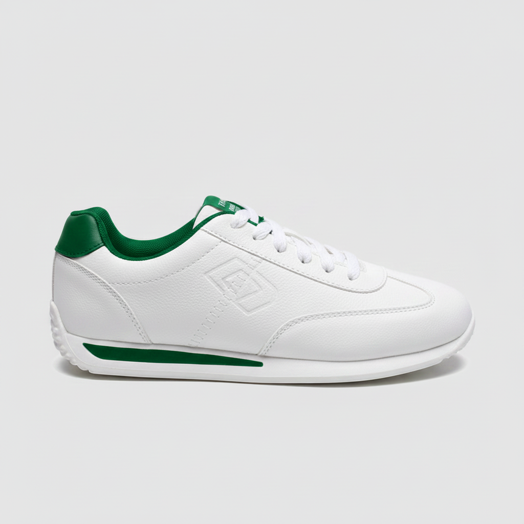 Noivin — White/Green Sneaker, Side Profile