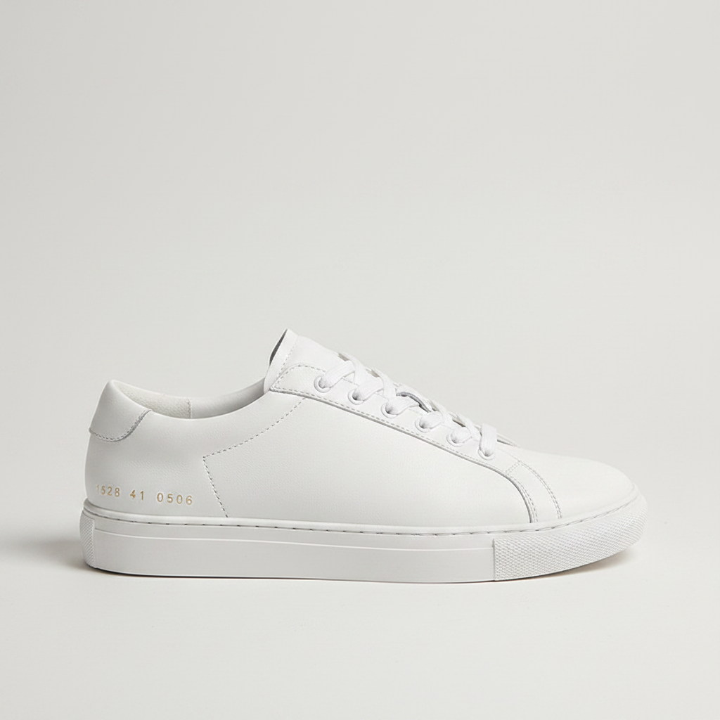Noivin White Leather Sneaker — Side Profile