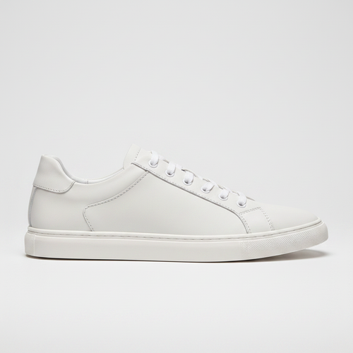 Noivin White Leather Sneaker — Side Profile