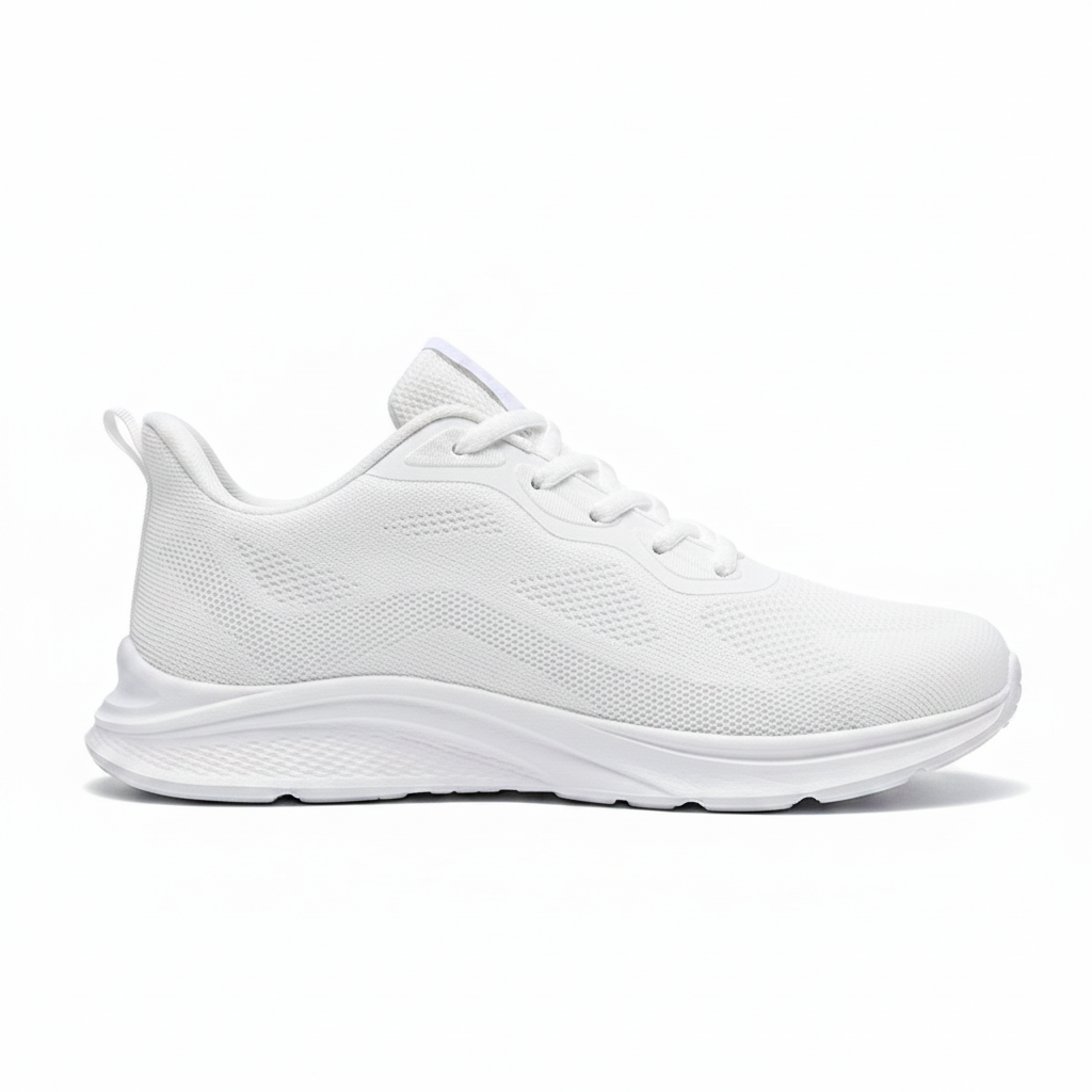 Noivin — White Mesh Sneaker, Side Profile