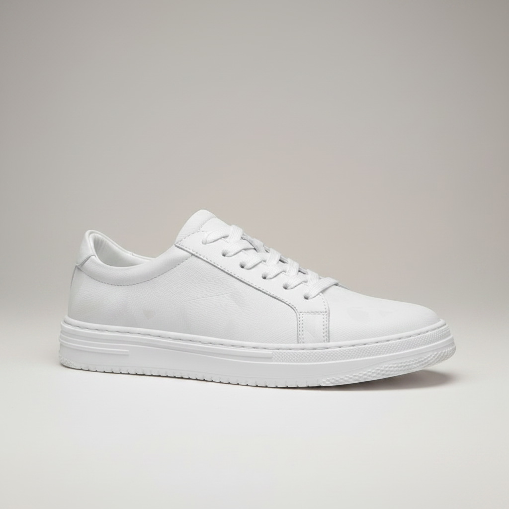 Noivin White Sneaker — 3/4 Front