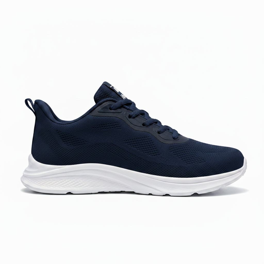 Sneaker Navy Blue / Semelle Blanche – Side Profile